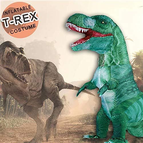  할로윈 용품MXoSUM Inflatable Dinosaur Costume for Adults Blow up T-rex Costume Funny Party Dino Costume Fancy Halloween Costume Suit