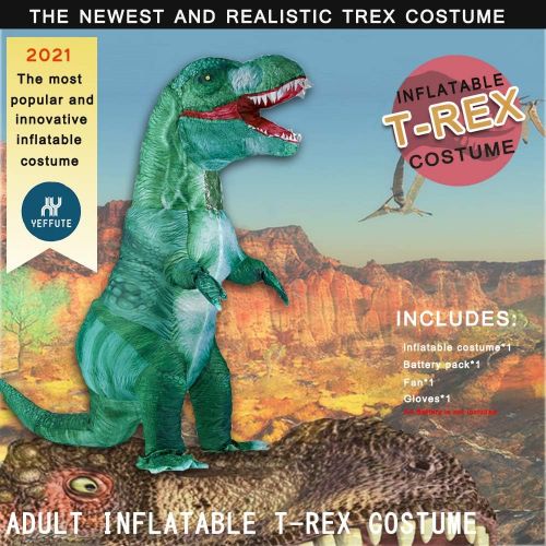  할로윈 용품MXoSUM Inflatable Dinosaur Costume for Adults Blow up T-rex Costume Funny Party Dino Costume Fancy Halloween Costume Suit