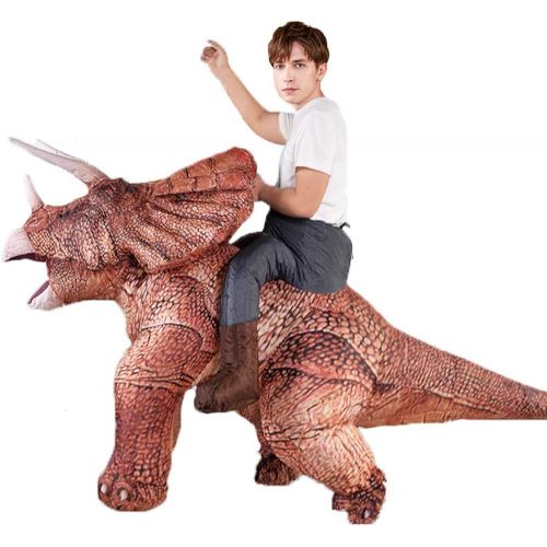  할로윈 용품MXoSUM Inflatable Dinosaur Costume Triceratops for Adult Blow up Dino Theme Party Costume Funny Halloween Dinosaur Suit