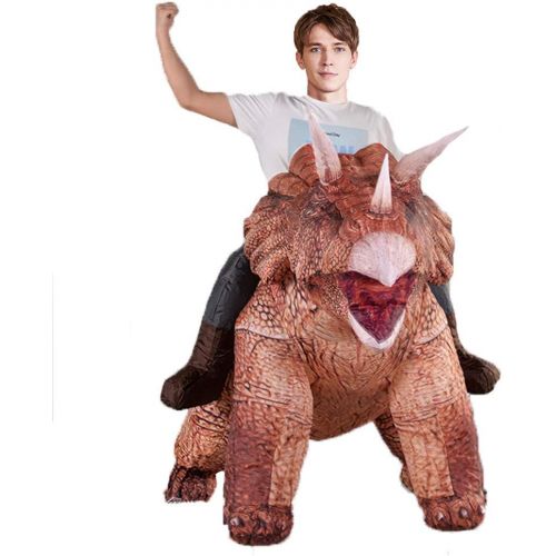  할로윈 용품MXoSUM Inflatable Dinosaur Costume Triceratops for Adult Blow up Dino Theme Party Costume Funny Halloween Dinosaur Suit