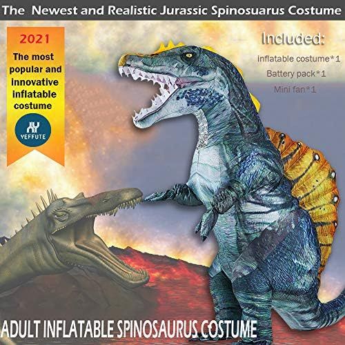  할로윈 용품MXoSUM Adult Inflatable Dinosaur Costume Spinosaurus Blow up Dinosaur Suit Halloween Dino Costume