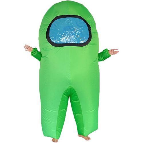  할로윈 용품MXoSUM Among Us Inflatable Costume for Adult Funny Halloween Spacesuit Costume Astronaut Figures for Adult Game Fans