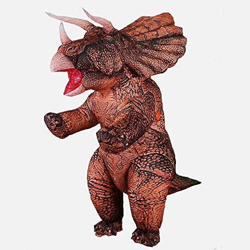  할로윈 용품MXoSUM Inflatable Dinosaur Costume Blow up Triceratops Costumes for Adults?Fancy Dino Onesies Party Halloween Cosplay Costume
