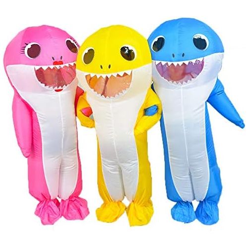  할로윈 용품MXoSUM Inflatable Costume for Adult Shark Party Costume Halloween Cosplay Costume Full Body Blow-up Costume Suit