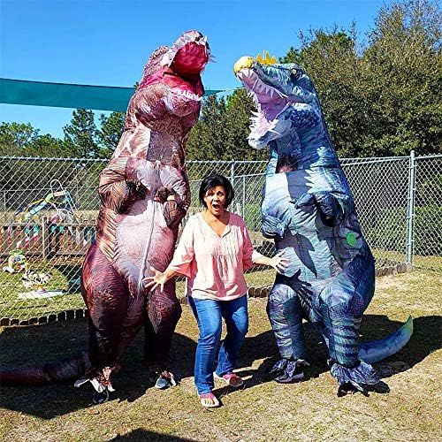  할로윈 용품MXoSUM Inflatable Dinosaur Costume Blow up T-rex Costumes for Adults?Fancy Dino Onesies Party Halloween Cosplay Costume