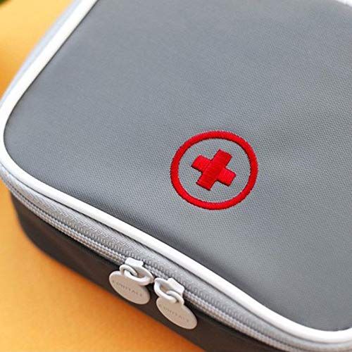  MXueei Mini Medical Bag First Aid Kit/Medical Emergency Kits Organizer/Outdoor Household Pill Bag (Color : Gray)