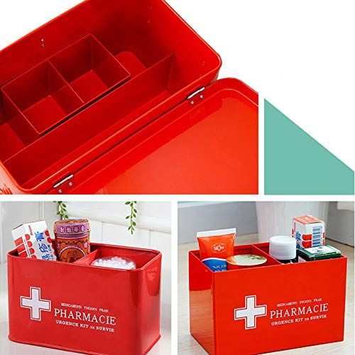  MXueei Household Medicine Cabinet with Lock, Extra Large Childrens Medical Supplies Storage Box