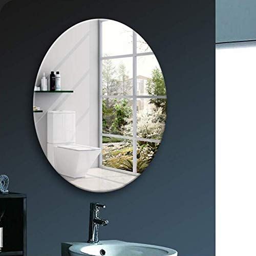  MXueei Bathroom mirror ZfgG Oval Bathroom Wall Mirror Dressing Table Wall Mounted Paste Glass Mirror (Size : 5070cm)