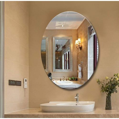  MXueei Bathroom mirror ZfgG Oval Bathroom Wall Mirror Dressing Table Wall Mounted Paste Glass Mirror (Size : 5070cm)