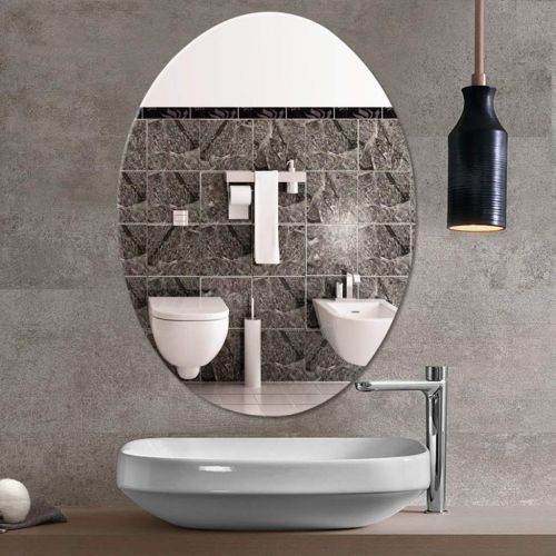  MXueei Bathroom mirror ZfgG Oval Bathroom Wall Mirror Dressing Table Wall Mounted Paste Glass Mirror (Size : 5070cm)