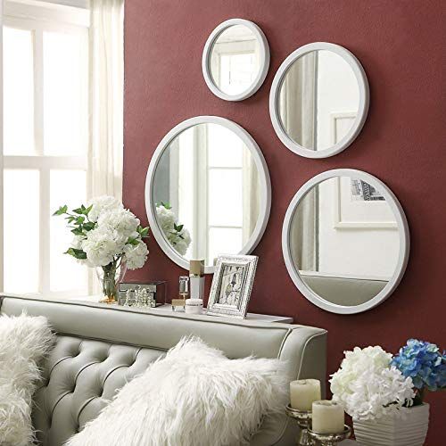  MXueei Bathroom mirror ZfgG Hanging Wall Mirror/Silver Mirror/Dressing Table Mirror, Round with Mounting Holes, 3 Colors/4 Sizes to Choose from (Color : Champagne Gold, Size : 60cm)