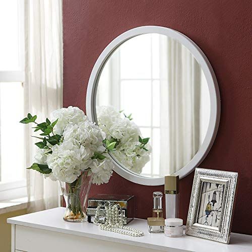  MXueei Bathroom mirror ZfgG Hanging Wall Mirror/Silver Mirror/Dressing Table Mirror, Round with Mounting Holes, 3 Colors/4 Sizes to Choose from (Color : Champagne Gold, Size : 60cm)