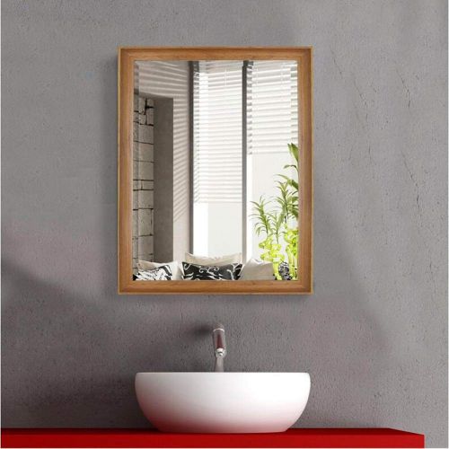  MXueei Bathroom mirror ZfgG Vintage Mirror Solid Wood - Shabby Chic Wall Mirror - Bathroom Lounge Hallway - Rustic Country Style (Color : Wood Color, Size : 6080cm)