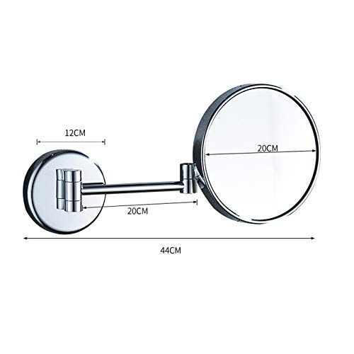  MXueei Bathroom mirror ZfgG Magnifying Wall Mirror, 3X Magnification Double-Sided 8 Inch Wall Mounted Vanity Magnifying Mirror Swivel, Extendable and Chrome Finished for Bathroom, Spa and Hotel (Size : 1