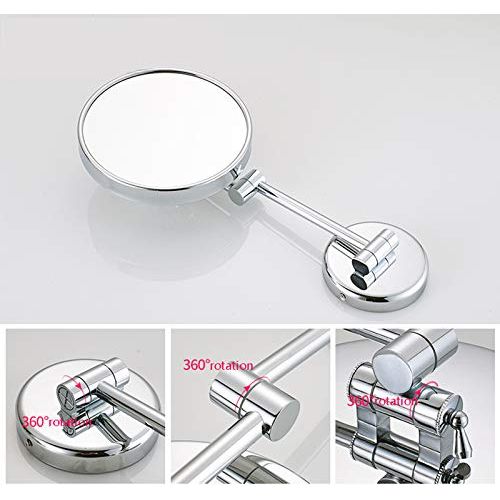  MXueei Bathroom mirror ZfgG Magnifying Wall Mirror, 3X Magnification Double-Sided 8 Inch Wall Mounted Vanity Magnifying Mirror Swivel, Extendable and Chrome Finished for Bathroom, Spa and Hotel (Size : 1