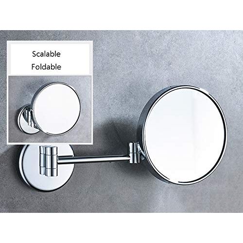  MXueei Bathroom mirror ZfgG Magnifying Wall Mirror, 3X Magnification Double-Sided 8 Inch Wall Mounted Vanity Magnifying Mirror Swivel, Extendable and Chrome Finished for Bathroom, Spa and Hotel (Size : 1