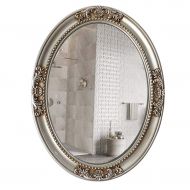 MXueei Bathroom mirror ZfgG Bathroom Vanity Mirror Oval Hanging Mirror - PU Frame Waterproof and Moisture -8264CM