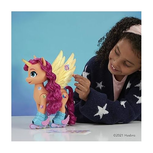 마이 리틀 포니 My Little Pony: A New Generation Movie Sing 'N Skate Sunny Starscout - Interactive 9-Inch Remote Control Toy with 50 Reactions, Lights