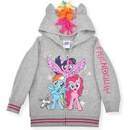 My Little Pony Hasbro Girls Rainbow Dash, Twilight Sparkle and Pinkie Pie Zip Up Hoodie for Toddler and Little Kids