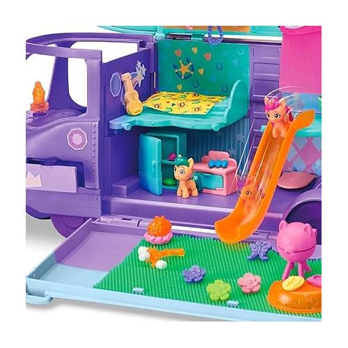 마이 리틀 포니 My Little Pony Playset Mini World Magic Mare Stream, Buildable Trailer Camper Van, Mini Toys for Girls and Boys Age 5 and Up