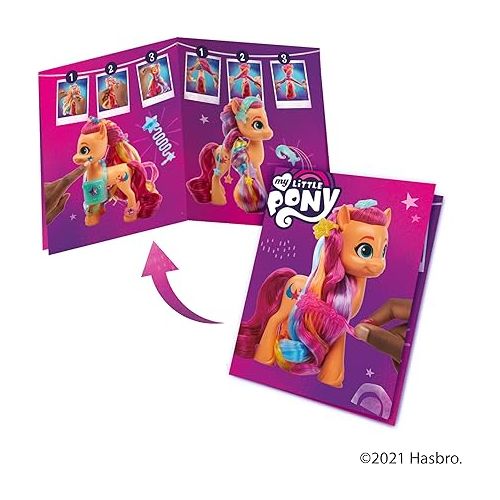 마이 리틀 포니 My Little Pony: A New Generation Rainbow Reveal Sunny Starscout - 6-Inch Orange Pony Toy with Surprise Rainbow Braid and 17 Accessories