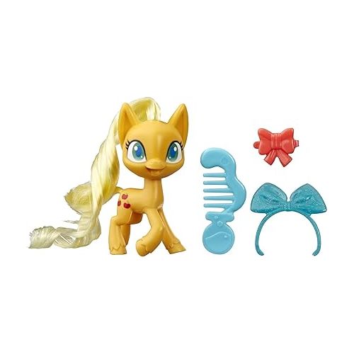 마이 리틀 포니 My Little Pony Potion Pony 3-Pack - Twilight Sparkle, Applejack, and Trixie Lulamoon 3-Inch Pony Toys with Brushable Hair, 15 Accessories