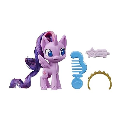 마이 리틀 포니 My Little Pony Potion Pony 3-Pack - Twilight Sparkle, Applejack, and Trixie Lulamoon 3-Inch Pony Toys with Brushable Hair, 15 Accessories