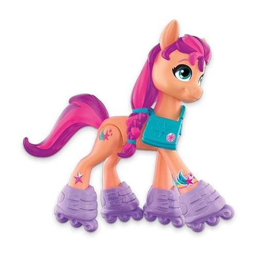 마이 리틀 포니 My Little Pony: A New Generation Movie Crystal Adventure Sunny Starscout - 3-Inch Orange Pony Toy, Surprise Accessories, Bracelet (Accessory Colors May Vary)