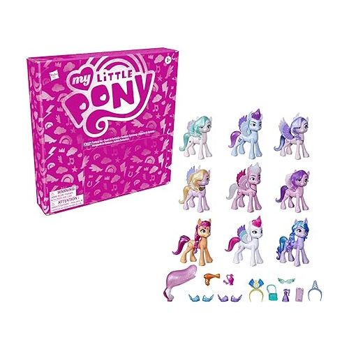 마이 리틀 포니 My Little Pony A New Generation Movie Royal Gala Collection Toy for Kids - 9 Pony Figures, 13 Accessories, Poster (Amazon Exclusive)