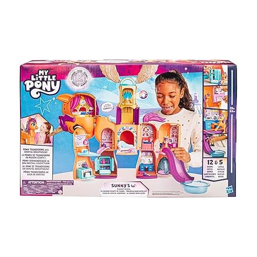 마이 리틀 포니 My Little Pony Toys, Sunny's Playset Reveal, 25-Inch-Tall Transforming Doll Playsets and Interactive Toys for 5 Year Old Girls & Boys (Amazon Exclusive)