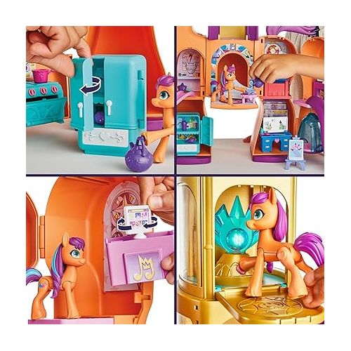 마이 리틀 포니 My Little Pony Toys, Sunny's Playset Reveal, 25-Inch-Tall Transforming Doll Playsets and Interactive Toys for 5 Year Old Girls & Boys (Amazon Exclusive)