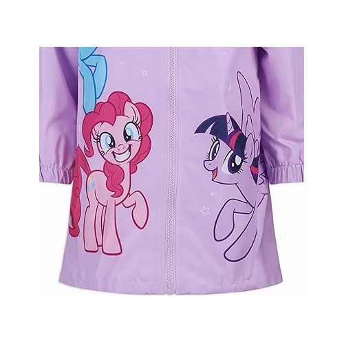 마이 리틀 포니 My Little Pony Hooded Windbreaker Jacket for Toddlers, and Little Kids - Rainbow Dash, Pinkie Pie for Girls - Pink
