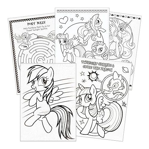 마이 리틀 포니 My Little Pony Coloring Book with Take-N-Play Set - 96-page Coloring Book, My Little Pony Stickers, and Markers