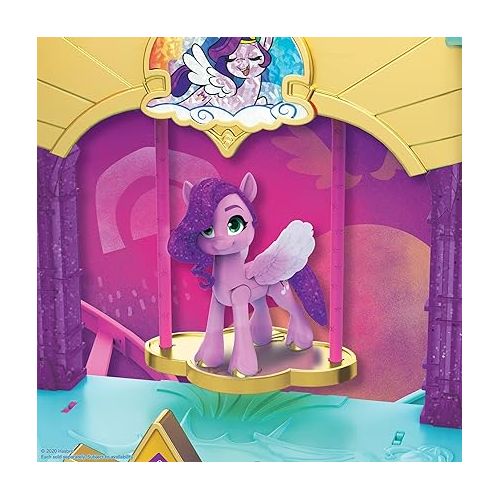 마이 리틀 포니 My Little Pony: A New Generation Movie Royal Racing Ziplines - 22-Inch Castle Playset Toy with 2 Moving Ziplines, Princess Pipp Petals Figure