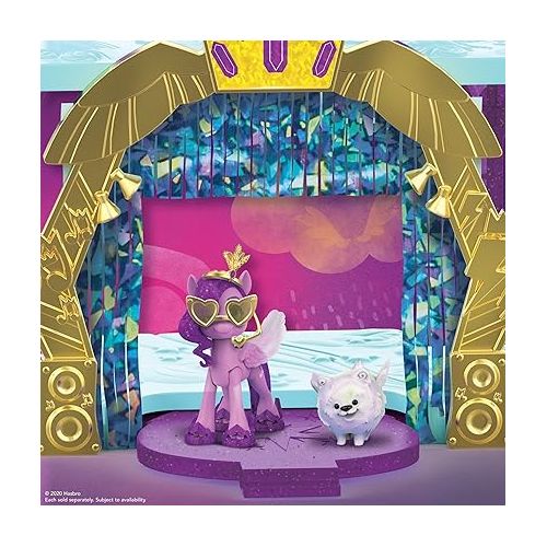 마이 리틀 포니 My Little Pony: A New Generation Movie Royal Racing Ziplines - 22-Inch Castle Playset Toy with 2 Moving Ziplines, Princess Pipp Petals Figure