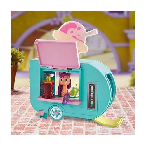 마이 리틀 포니 My Little Pony Playset Sunny Starscout Smoothie Truck Set, Hoof to Heart Pony Doll, Toys for Girls and Boys 5 Years Old+