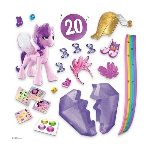 마이 리틀 포니 My Little Pony: A New Generation Movie Crystal Adventure Princess Pipp Petals - 3-Inch Pink Pony Toy, Surprise Accessories, Friendship Bracelet