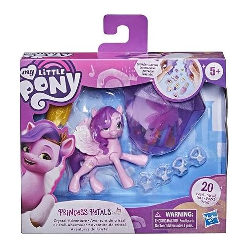 마이 리틀 포니 My Little Pony: A New Generation Movie Crystal Adventure Princess Pipp Petals - 3-Inch Pink Pony Toy, Surprise Accessories, Friendship Bracelet