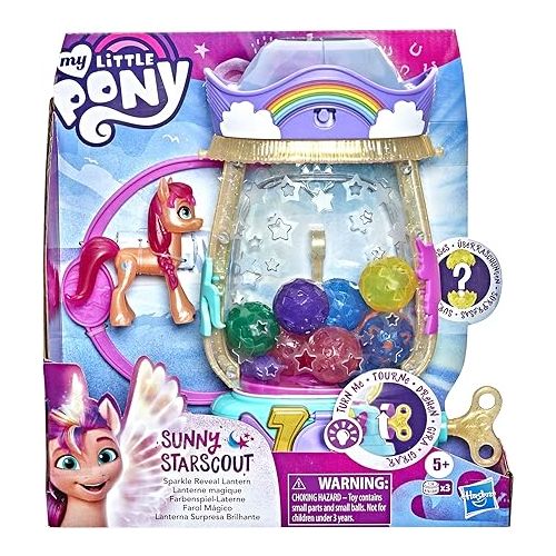 마이 리틀 포니 My Little Pony: A New Generation Movie Sparkle Reveal Lantern Sunny Starscout - Light Up Toy with 25 Pieces, Surprise Reveals for Kids