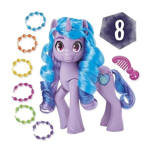 마이 리틀 포니 My Little Pony: Make Your Mark Toy See Your Sparkle Izzy Moonbow -- 8-Inch Pony for Kids that Sings, Speaks, Lights Up