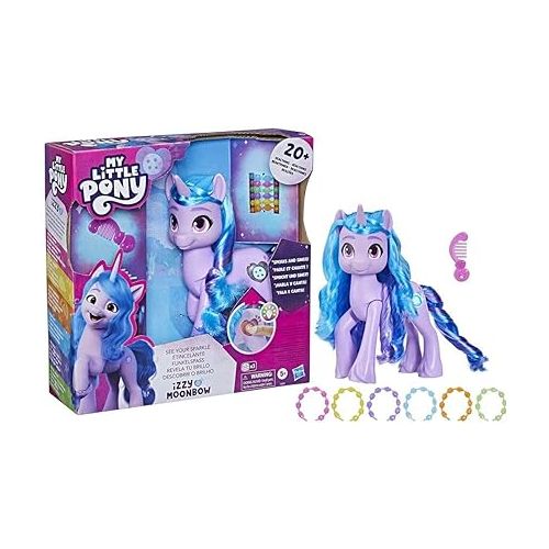 마이 리틀 포니 My Little Pony: Make Your Mark Toy See Your Sparkle Izzy Moonbow -- 8-Inch Pony for Kids that Sings, Speaks, Lights Up