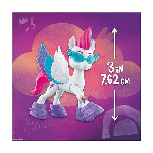 마이 리틀 포니 My Little Pony: A New Generation Movie Crystal Adventure Zipp Storm - 3-Inch White Pony Toy with Surprise Accessories, Friendship Bracelet