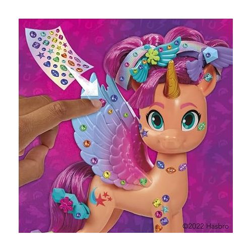 마이 리틀 포니 My Little Pony Toys: Make Your Mark Sunny Starscout Ribbon Hairstyles, 6-Inch Orange Pony Toy, Toys for 5 Year Old Girls and Boys and Up, with Hair Styling Accessories