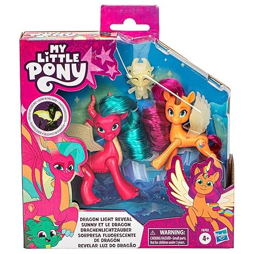 마이 리틀 포니 My Little Pony: Tell Your Tale Dragon Light Reveal, 3 Glow in The Dark Dolls, 3-Inch Scale Toys for Girls and Boys Ages 4+