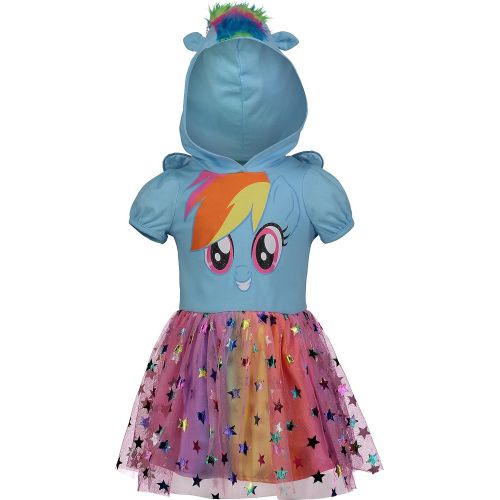 마이 리틀 포니 My Little Pony Rainbow Dash Toddler Girls Costume Dress Hood Wings, Blue