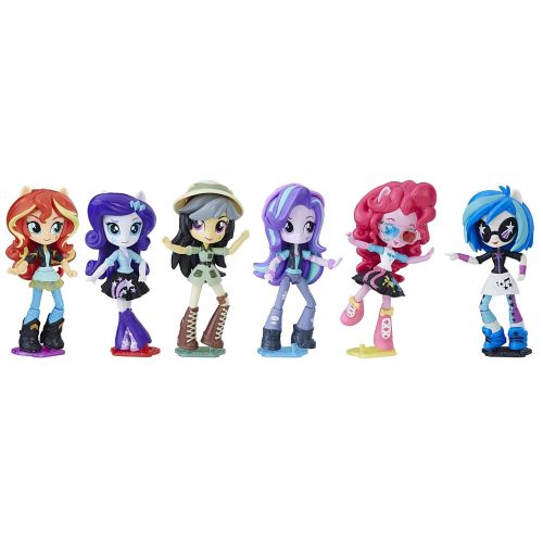 마이 리틀 포니 My Little Pony C0410AF1 Equestria Girls Toys Glimmer, Daring Do Dazzle, Pinkie Pie, Sunset Shimmer, Rarity, and DJ Pon-3 Mini-Dolls , Pack of 6 (Amazon Exclusive)