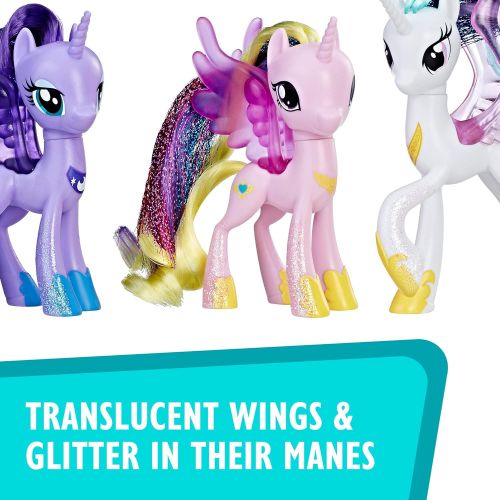 마이 리틀 포니 My Little Pony Princess Celestia, Luna, and Cadance 3 Pack  3-Inch Glitter Unicorn Toys With Wings from the Movie (Amazon Exclusive)