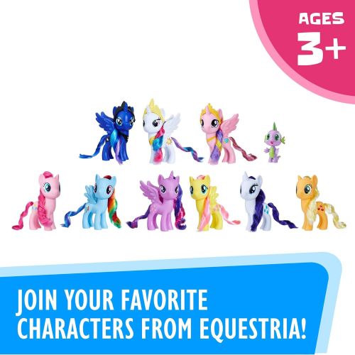 마이 리틀 포니 My Little Pony Friendship is Magic Toys Ultimate Equestria Collection  10 Figure Set Including Mane 6, Princesses, and Spike the Dragon  Kids Ages 3 and Up