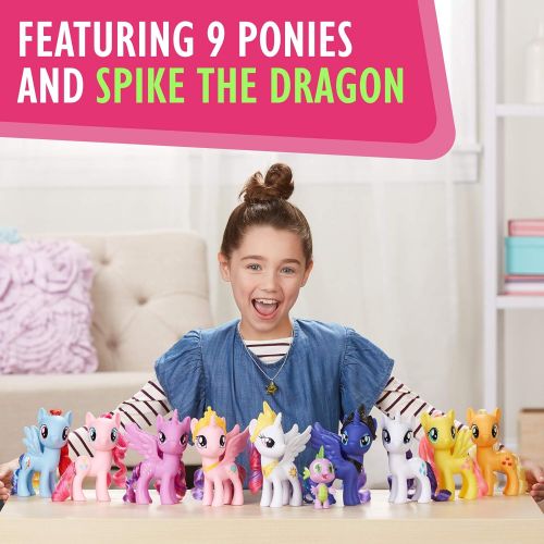 마이 리틀 포니 My Little Pony Friendship is Magic Toys Ultimate Equestria Collection  10 Figure Set Including Mane 6, Princesses, and Spike the Dragon  Kids Ages 3 and Up