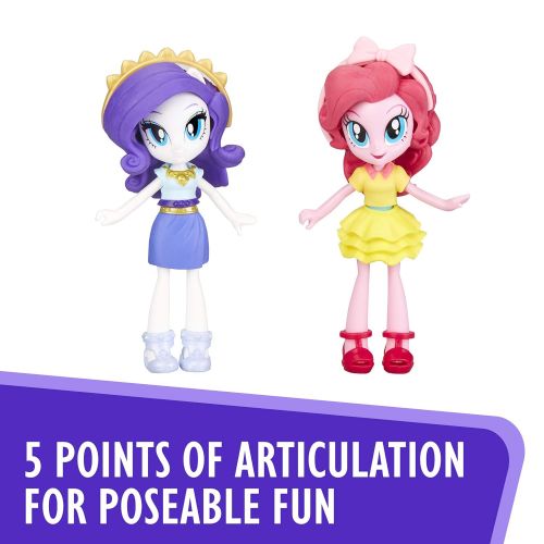 마이 리틀 포니 My Little Pony Equestria Girls Fashion Squad Rarity & Pinkie Pie Mini Doll Set with 40+ Accessories
